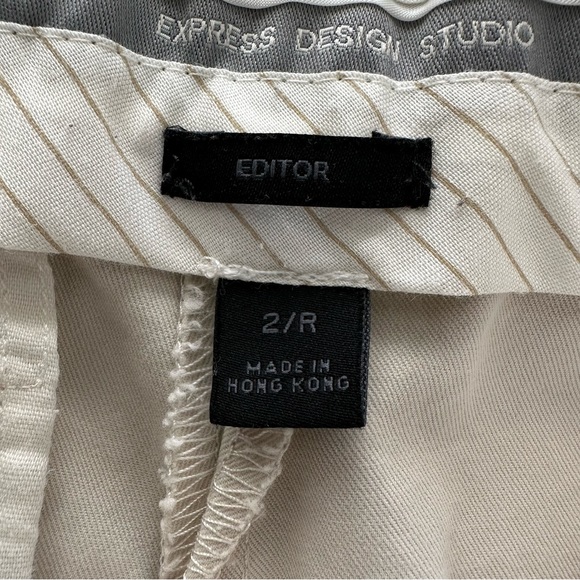 Express Editor Mid Rise Flare Leg Pants Trousers in Bone Women’s Sz 2R - Picture 8 of 10